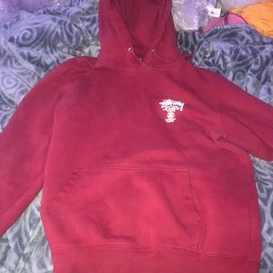 Red maroon “stussy” hoodie from urban outfitters